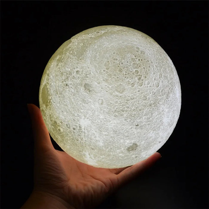 Fantastique lampe lunaire 3D avec support en bois élégant – Transformez votre maison avec un éclairage magique.