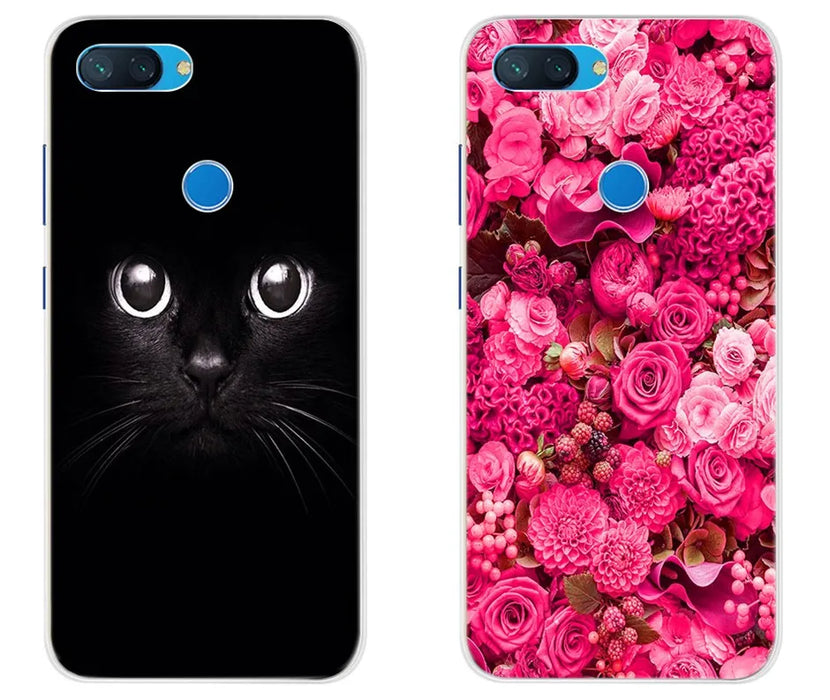 Coque de protection en silicone pour Xiaomi Mi 8 et Mi 8 Lite - Coque arrière souple avec motifs d'animaux