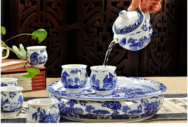 Retro chinesische Kung Fu Keramik Teekanne mit Si, handgemachte Drachenblume Puer Teekanne 350ml Porzellan Samowar Kungfu Teegeschirr