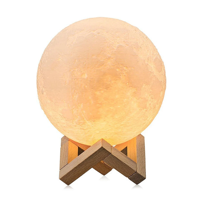 Fantastique lampe lunaire 3D avec support en bois élégant – Transformez votre maison avec un éclairage magique.