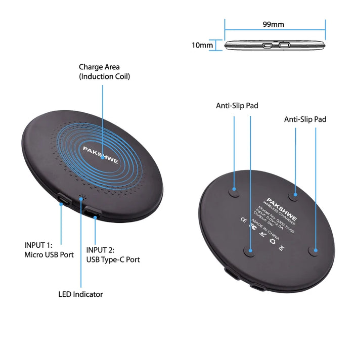 Kit de chargement sans fil universel Qi, adaptateur émetteur-récepteur, lot de 5W pour téléphones iPhone Lightning Android