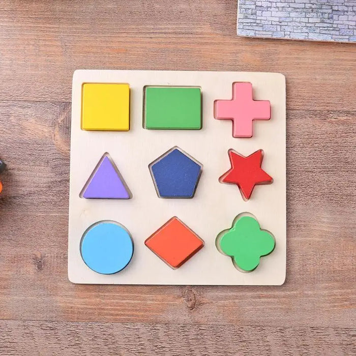 Geometrische Formen aus Holz, Montessori-Puzzle, Sortieren von Mathematikblöcken, Vorschulerziehung, Lernspiele für Kinder