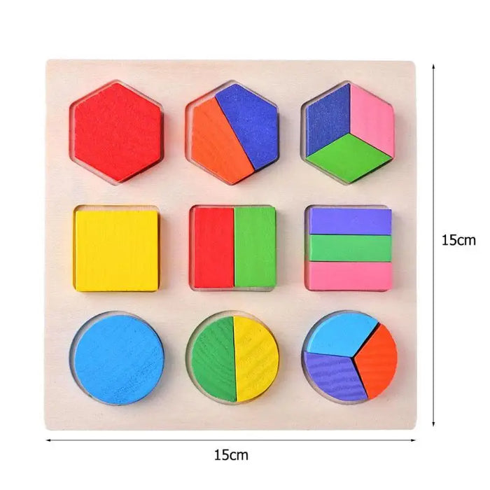 Geometrische Formen aus Holz, Montessori-Puzzle, Sortieren von Mathematikblöcken, Vorschulerziehung, Lernspiele für Kinder