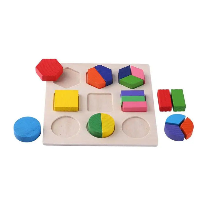 Geometrische Formen aus Holz, Montessori-Puzzle, Sortieren von Mathematikblöcken, Vorschulerziehung, Lernspiele für Kinder