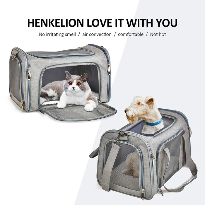 Mochila lateral suave para perros y gatos - Bolsa de transporte para mascotas pequeñas aprobada por aerolíneas