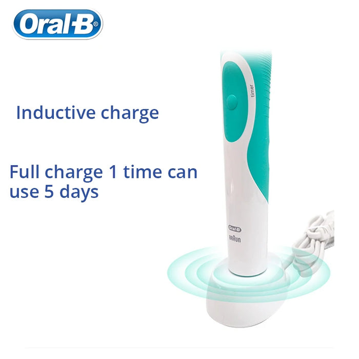 Brosse à dents électrique Oral B pour adultes avec fonction de rotation et blanchiment des dents 3D - Brosse à dents rechargeable avec cadeau de têtes de rechange