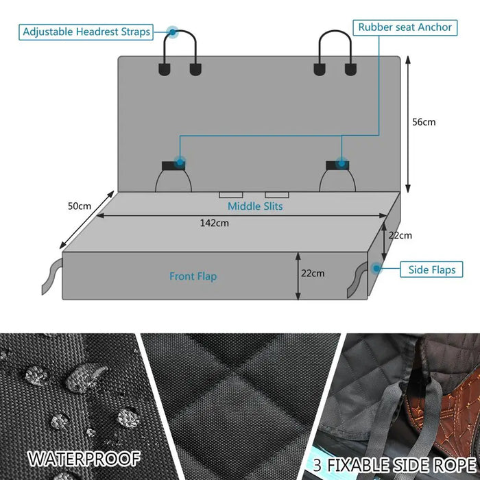 Housse de siège de voiture imperméable pour chien, lit de voyage pour animaux de compagnie avec accoudoir de siège central