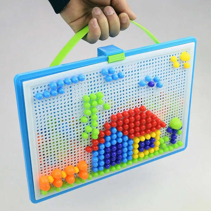 Ensemble créatif de 296 pièces de perles et d'ongles en éponge, puzzles 3D attrayants pour les enfants, développement de jouets éducatifs