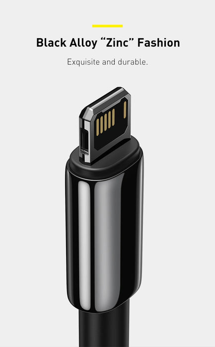 Câble de charge rapide Baseus 2,4A USB vers Lightning pour iPhone 13, 12, 11 Pro Max, XR, Xs - Câble de transfert de données 1m/2m