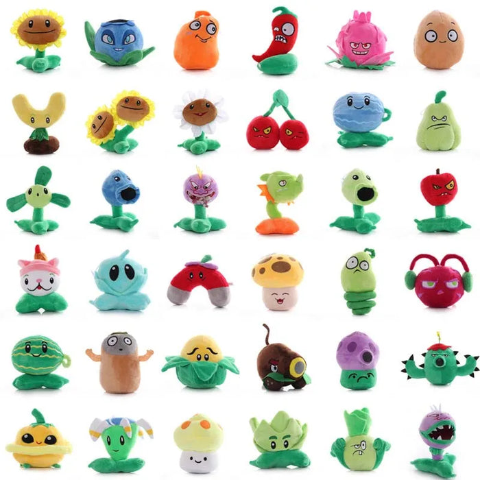 Peluches abrazables de Plants vs Zombies: girasol, masticador, melón y guisantes (13-20 cm) para niños