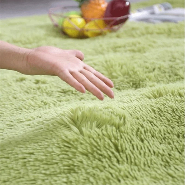 Tapis Luden vert doux pour le salon - Grand tapis pour enfants au design élégant pour chambre d'enfant et chambre à coucher