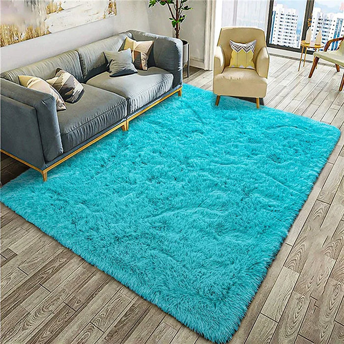 Alfombra suave y esponjosa para habitación de niños con alfombrilla antideslizante grande y peluda para uso interior moderno en sala de estar y habitación de niños