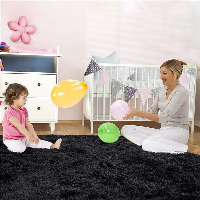 Soft and Fuzzy Children's Room Rug with Anti-Slip, Large Fuzzy Shag Mat for Modern Homes and Children's Bedrooms