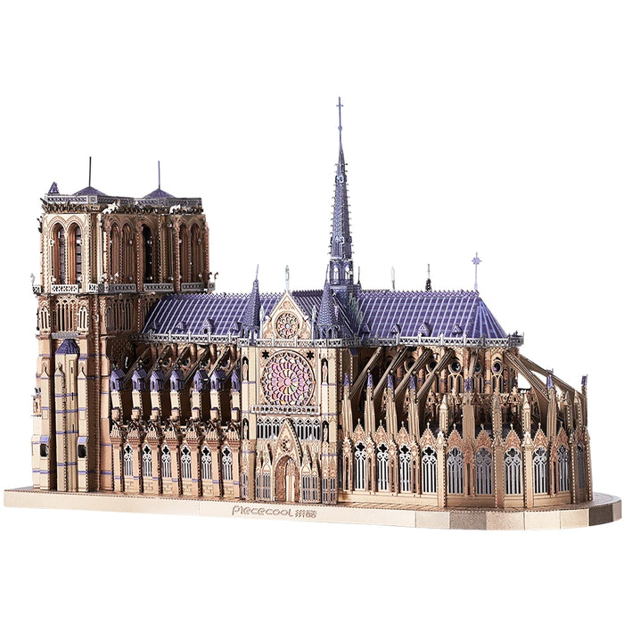 Piececool Rompecabezas de Metal 3D Modelo DIY de la Catedral de Notre Dame en Edificios de París para Adultos Regalos de cumpleaños