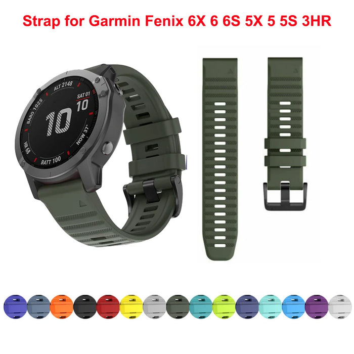 Silikon-Handschlaufe mit Schnellverschluss für Garmin Fenix ​​​​8, 7, 6, 5 Series – 20 mm, 22 mm, 26 mm Optionen