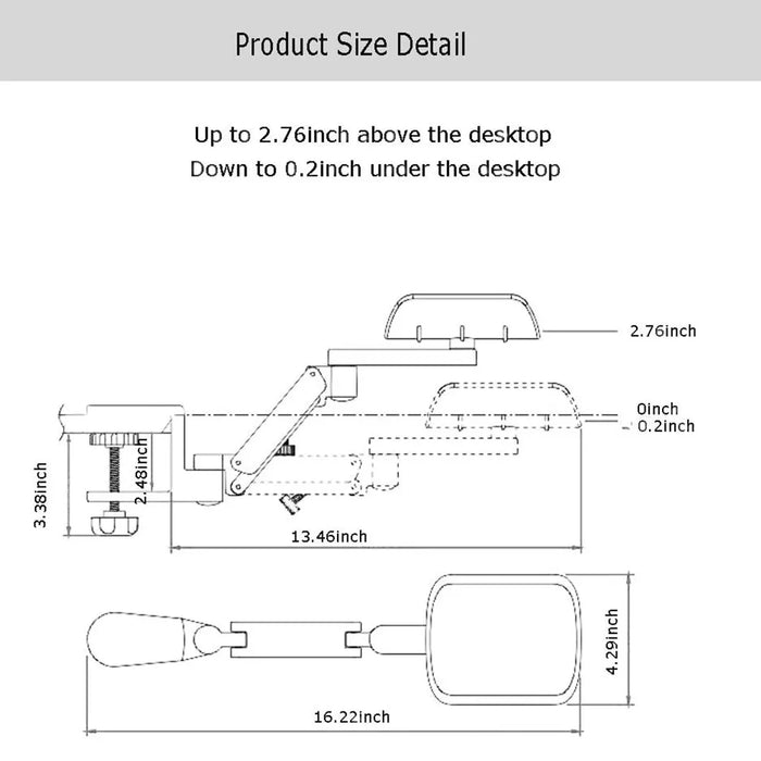 Reposamuñecas de metal ajustable para el hogar y la oficina con alfombrilla para ratón y reposabrazos para comodidad ergonómica