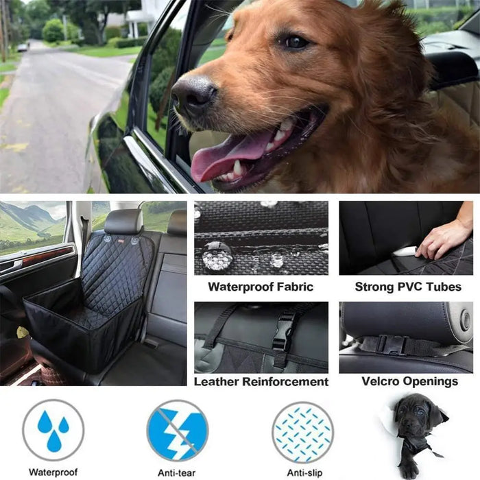 Hunde-Autositzbezug 2 in 1 – wasserdichte Autoabdeckung und Hängematte für Hunde und Katzen