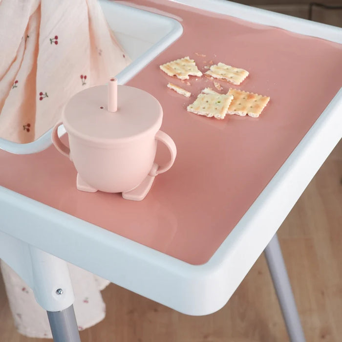 Haut Tabouret Adapté Tapis de Couleur Unie pour Enfants, Plaque en Silicone pour Nourrir et Table à Manger