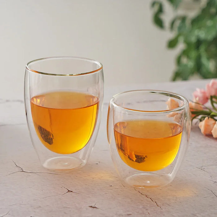 Tasse en verre à Double paroi avec isolation thermique, artisanat Transparent pour tasses à thé, Mini whisky et expresso