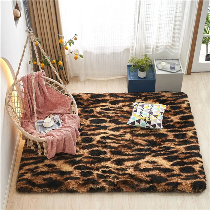 Alfombra suave y esponjosa para habitación de niños con alfombrilla antideslizante grande y peluda para uso interior moderno en sala de estar y habitación de niños