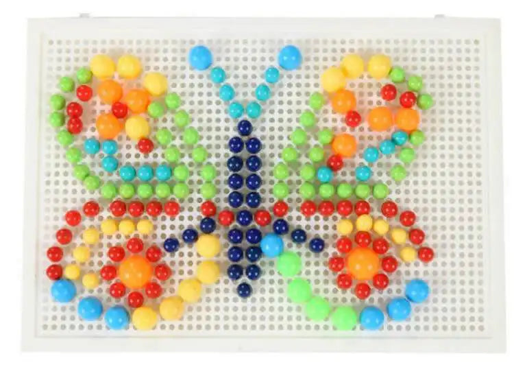 Ensemble créatif de 296 pièces de perles et d'ongles en éponge, puzzles 3D attrayants pour les enfants, développement de jouets éducatifs