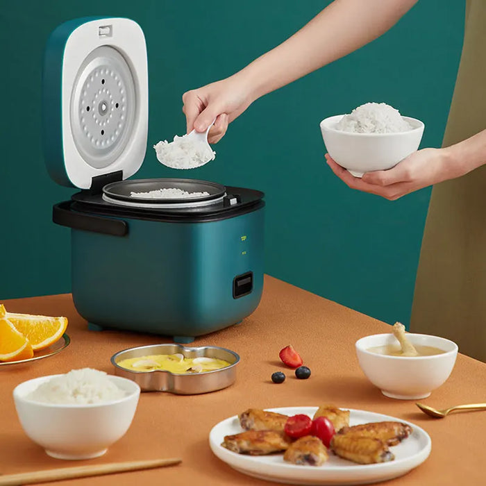 Compact Electric Rice Cooker for 1-2 People - 1.2L Automatic Kitchen Machine with Steam Cabinet