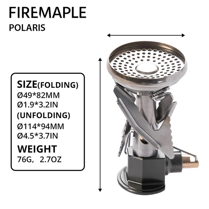 Fire Maple Polaris Druckregler-Gasherd für den Außenbereich – Ultraleichte Campingküche mit Simmerkontrolle und Windschutz