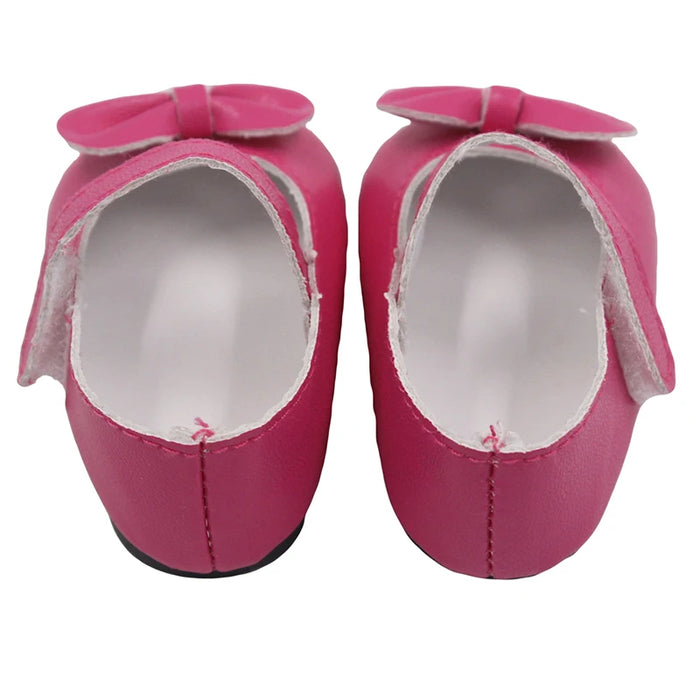 Chaussures de poupée populaires en cuir Pu avec nœud de 7 cm, pour poupées américaines de 18 pouces, convient aux poupées de 43 cm, nouveau bébé 1/3 BJD DIY, en cadeau