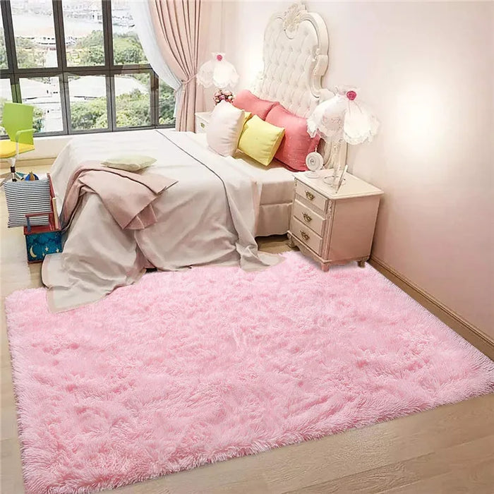 Alfombra suave y esponjosa para habitación de niños con alfombrilla antideslizante grande y peluda para uso interior moderno en sala de estar y habitación de niños