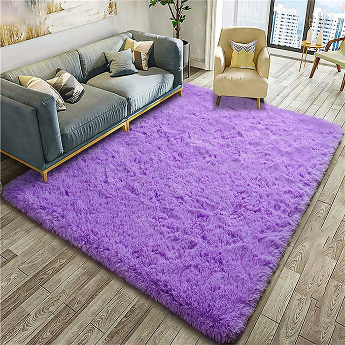 Alfombra suave y esponjosa para habitación de niños con alfombrilla antideslizante grande y peluda para uso interior moderno en sala de estar y habitación de niños