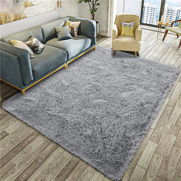 Alfombra suave y esponjosa para habitación de niños con alfombrilla antideslizante grande y peluda para uso interior moderno en sala de estar y habitación de niños