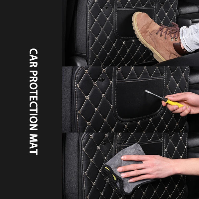 Almohadilla de protección de asiento trasero de cuero PU para coche, alfombrilla protectora antipatadas y suciedad para niños, accesorios de coche