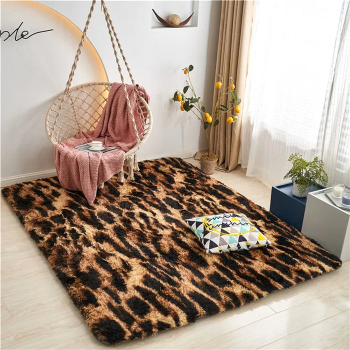 Alfombra suave y esponjosa para habitación de niños con alfombrilla antideslizante grande y peluda para uso interior moderno en sala de estar y habitación de niños