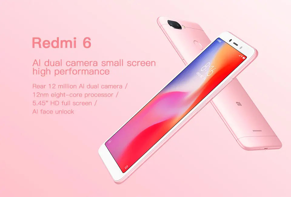 Smartphone Xiaomi Redmi 6 - Téléphone portable d'occasion avec plein écran 5,45" et reconnaissance faciale AI