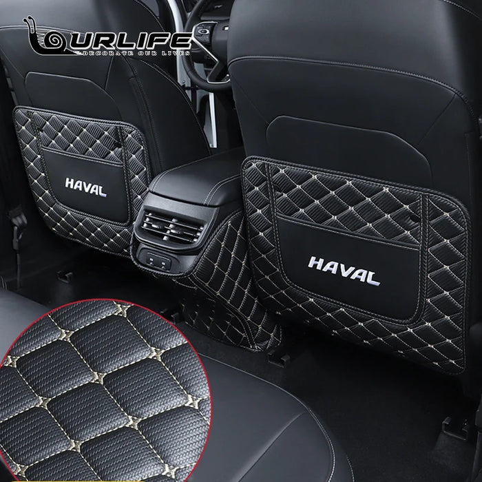 Alfombrilla antipatadas de cuero para coche, alfombrillas antipatadas, Protector trasero de asiento para Haval h6 3rd GT 2021 2022 2023, accesorios