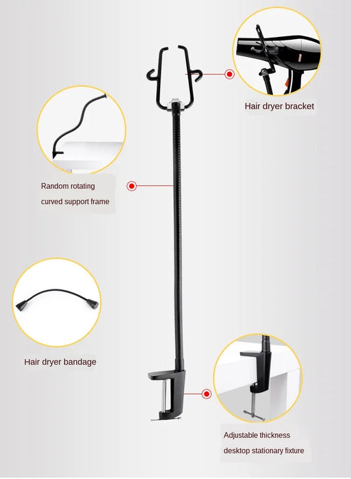 Soporte secador de pelo para mascotas con fijación fija - Estructura de soporte para el cuidado de perros y gatos