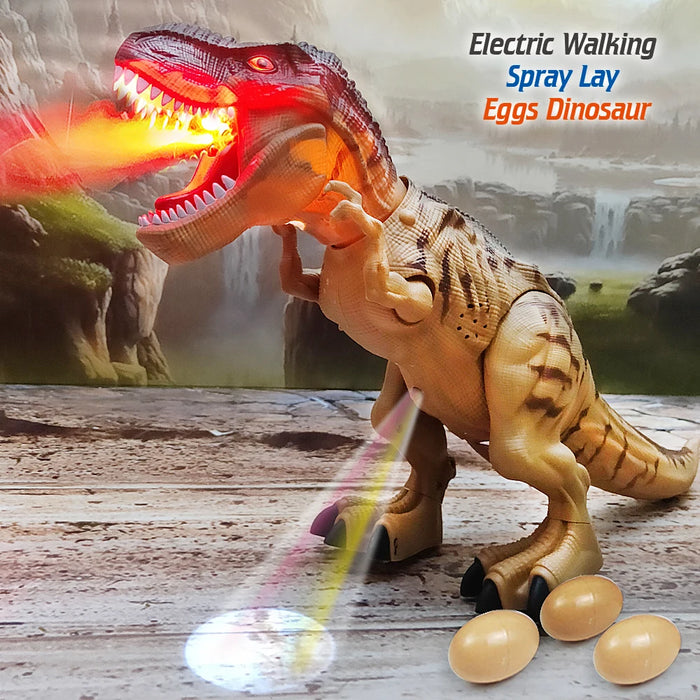 Electric Large Dinosaur Robot that Walks, Sprays Water and Lays Eggs with Lights and Sounds