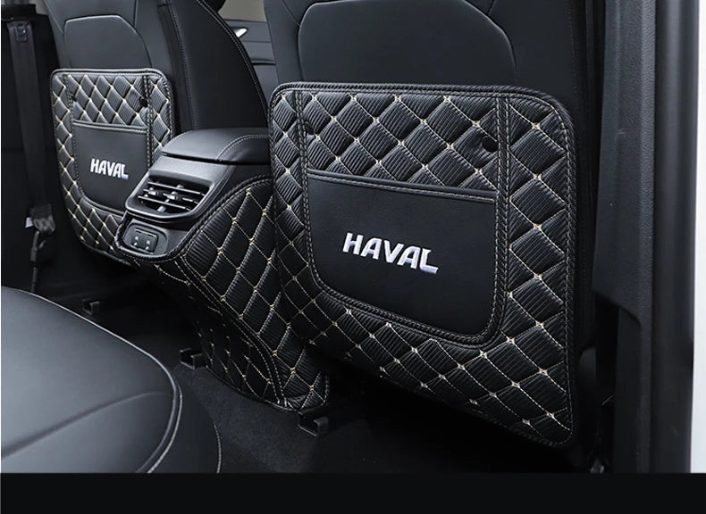 Alfombrilla antipatadas de cuero para coche, alfombrillas antipatadas, Protector trasero de asiento para Haval h6 3rd GT 2021 2022 2023, accesorios