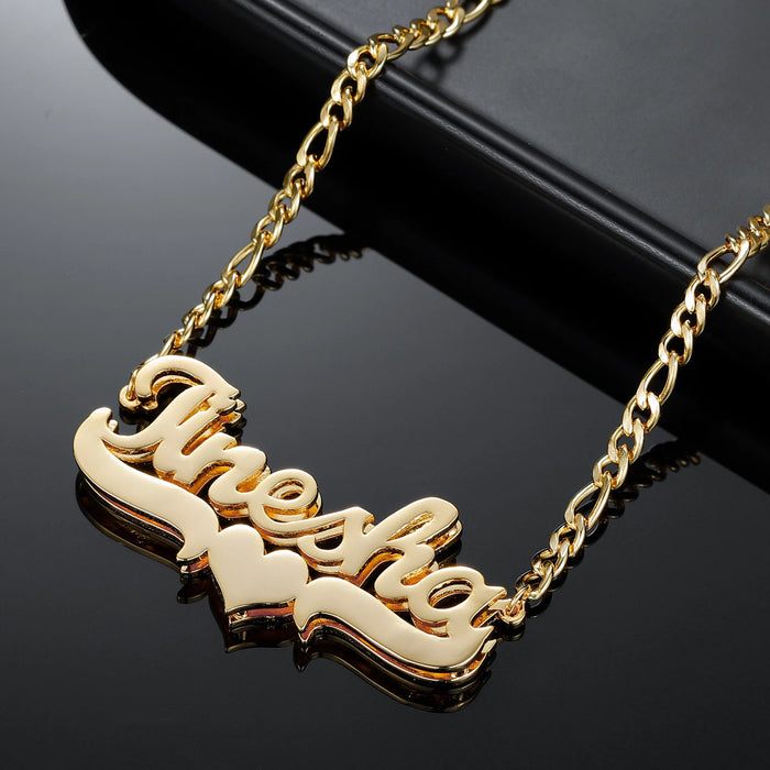 Benutzerdefinierter doppelter Namensanhänger, personalisierter Hip-Hop-Buchstabe, Edelstahl-Anhänger mit Namenskette für Frauen, Gothic-Schmuck, Geschenk