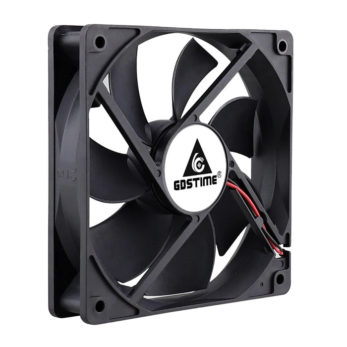 Ventilador de CPU Gdstime de 120x120x25 mm para PC - 5 V, 12 V, 24 V, 48 V con 2 pines y 3 pines - Ventilador de refrigeración CC de 120 mm para GPU portátil - Rodamiento de bolas/rodamiento de manga