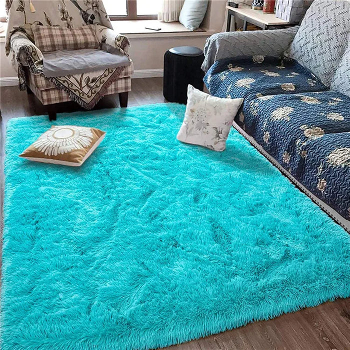 Alfombra suave y esponjosa para habitación de niños con alfombrilla antideslizante grande y peluda para uso interior moderno en sala de estar y habitación de niños