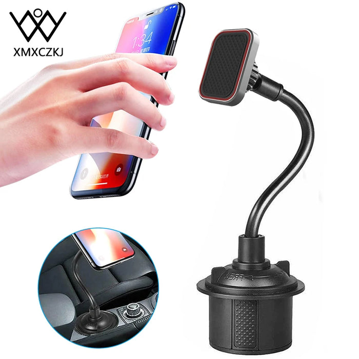 Einstellbare Schwanenhals Tasse telefon Halter Magnetische Auto Tasse Halter Telefon Halterung Lange Arm Telefon Tasse Halter Für Xiaomi Redmi Hinweis 7 GPS