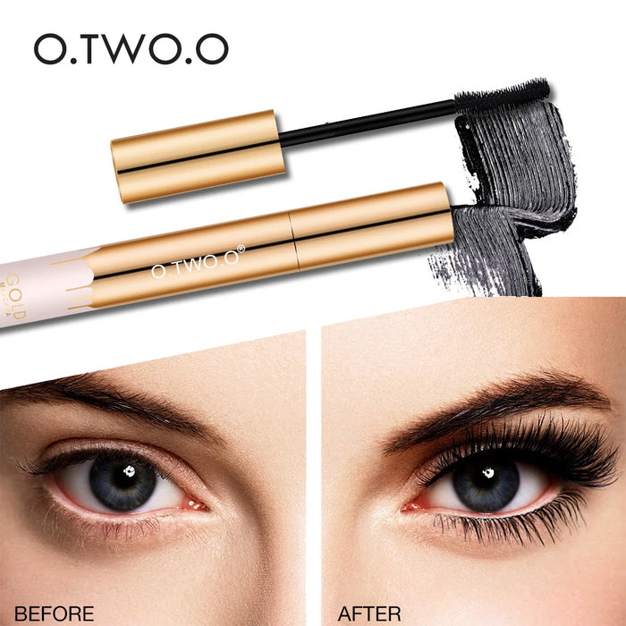 O.TWO.O 3D Mascara für Länge und Volumen – Schwarze Wimpernverlängerung mit goldenem Look