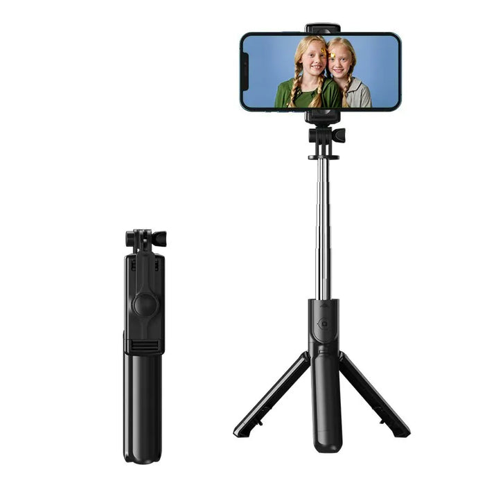 Kabelloser Bluetooth-Selfie-Stick mit Mini-Stativ – ausziehbares Einbeinstativ mit Fernauslöser für iPhone, Samsung und Xiaomi