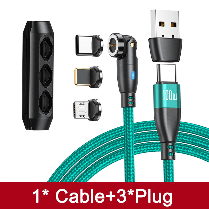 Cable magnético USB C de AUFU 5A para carga rápida de 100W para iPhone, Samsung, Huawei y computadora portátil