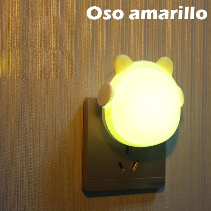 Kawaii Stjärna och Måne LED Nattlampa – Ljus Sensor Vägglampa för Sovrumsinredning, 220V Plug-in