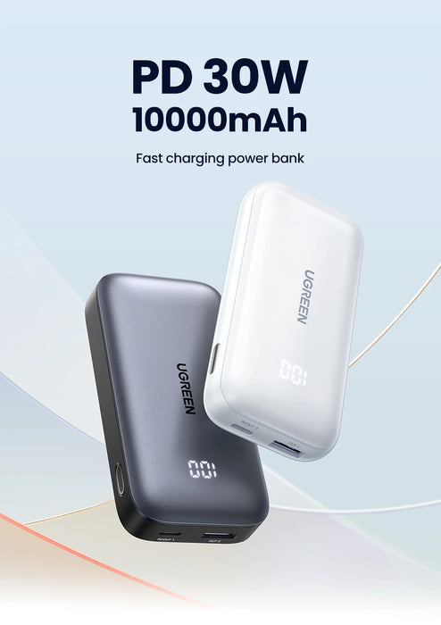 UGREEN 30W PD Powerbank carga rápida 10000mAh fuente de alimentación portátil para teléfonos móviles iPhone 15 Pro Max Xiaomi Huawei