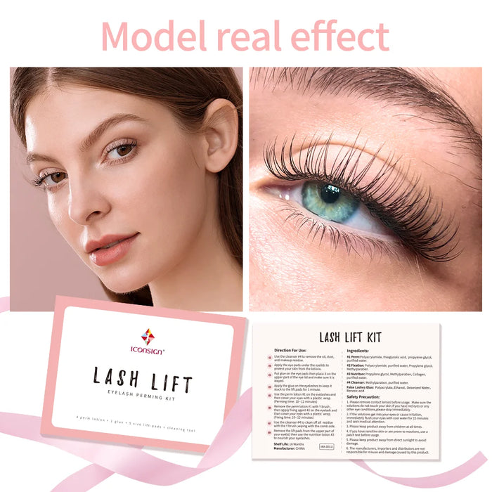 Lash Lift Kit von ICONSIGN – Permanentes Wimpernlifting, Pflege und Schwung, anpassbar für Ihre Marke