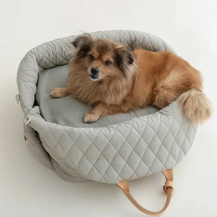 Bolsa de lujo para asiento de coche para perros, cama de viaje portátil para perros y gatos pequeños, bolsa de transporte lavable y segura para cachorros