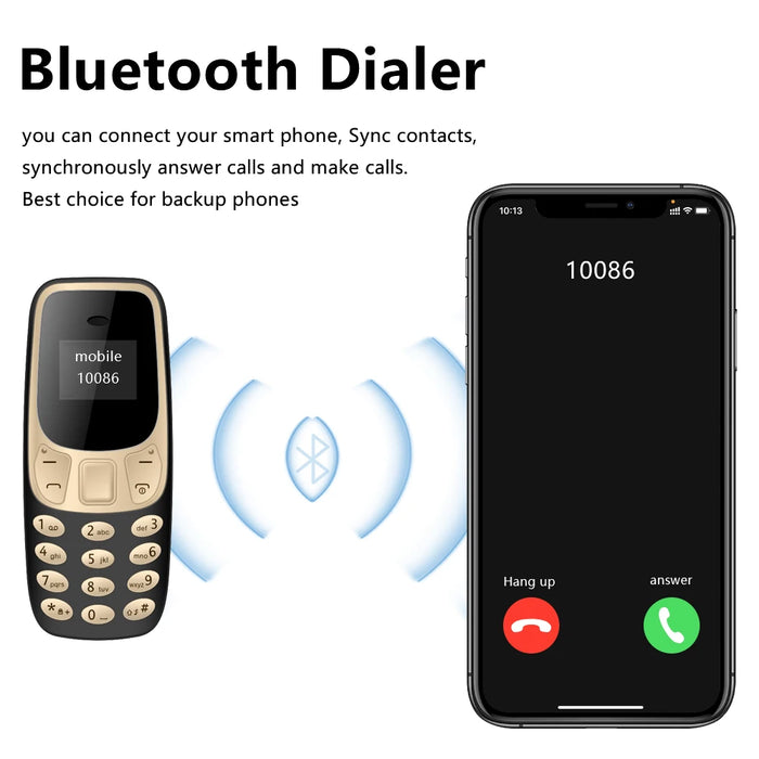 SERVO Kleines Mobiltelefon, Bluetooth-Dialer, magische Stimme, strahlungsarme Anrufaufzeichnung, 2/3 SIM, GSM, entsperrtes Mini-Mobiltelefon